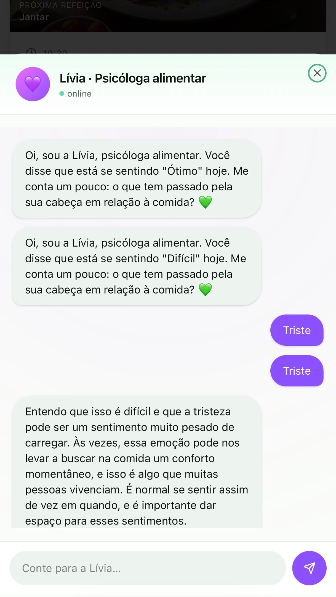 Conversa com Lívia, psicóloga alimentar